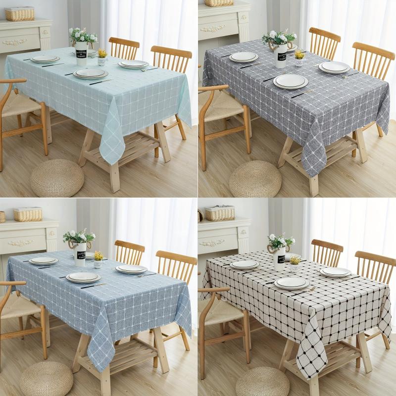 Stain Resistant Plaid Tablecloth Waterproof Washable