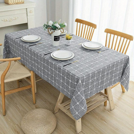 Stain Resistant Plaid Tablecloth Waterproof Washable