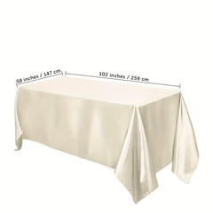 4pcs Satin Tablecloth Solid Silk Tablecover Overlay Satin Table Cover Rectangle