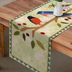 Polyester Table Runner Cardinals Tree Branches Spring Season Decor