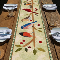Polyester Table Runner Cardinals Tree Branches Spring Season Decor