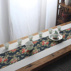 Boho Flower Pattern Table Runner - Waterproof & Stain Resistant