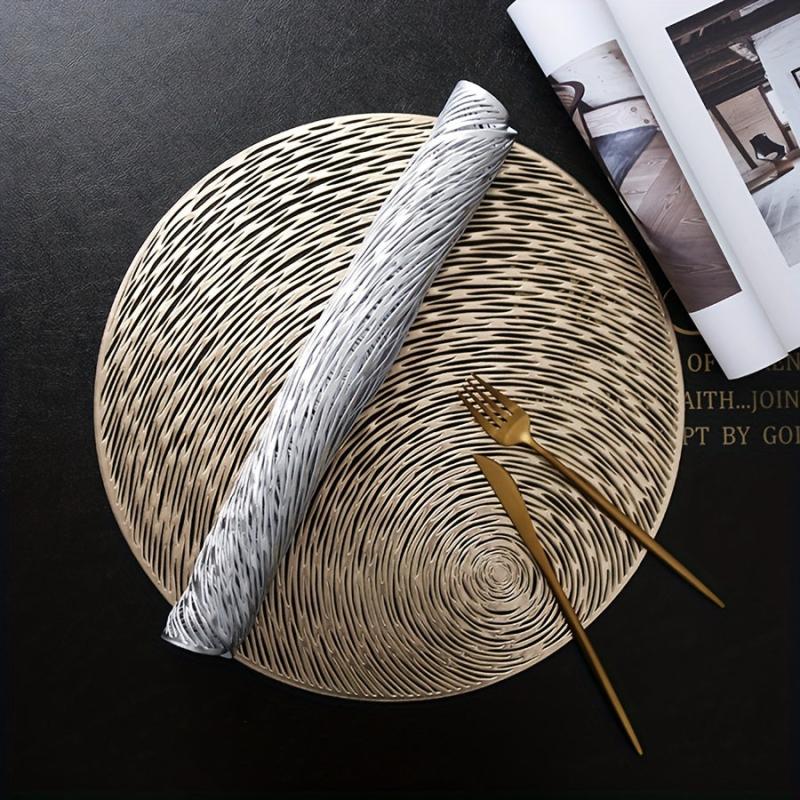 Lace Bronzing Placemat Coasters Hollow Out Marble Table Mat Home Decor