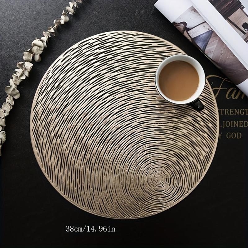 Lace Bronzing Placemat Coasters Hollow Out Marble Table Mat Home Decor