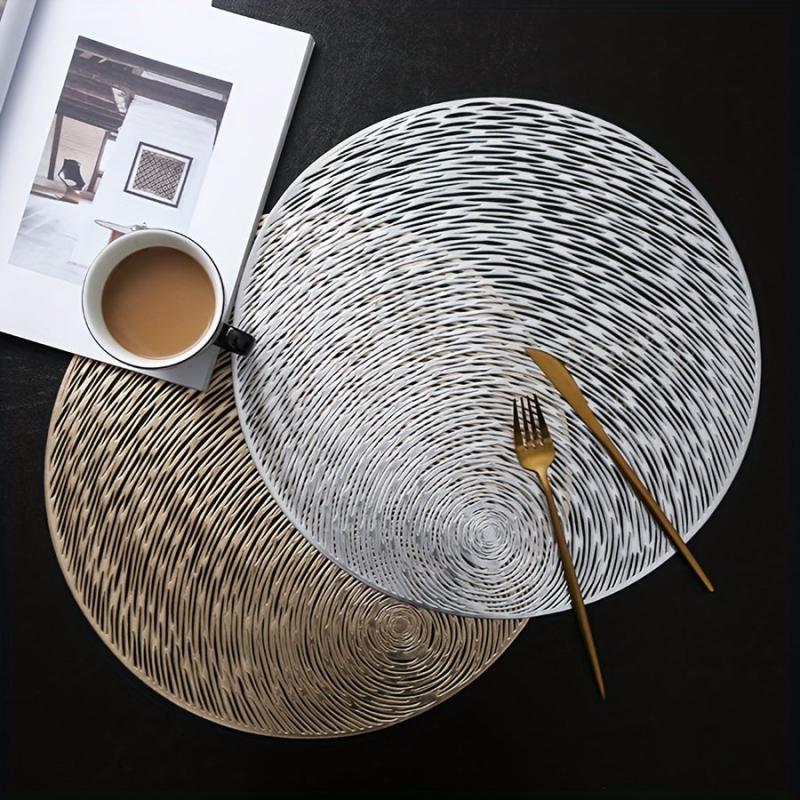 Lace Bronzing Placemat Coasters Hollow Out Marble Table Mat Home Decor