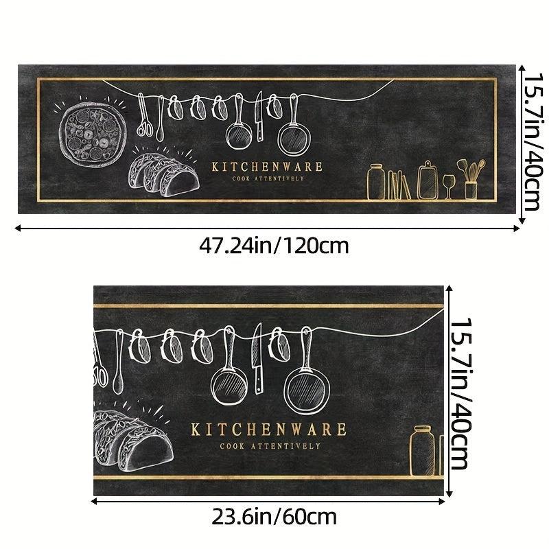 2pcs Anti Fatigue Kitchen Mat & Hallway Carpet Set