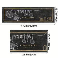 2pcs Anti Fatigue Kitchen Mat & Hallway Carpet Set