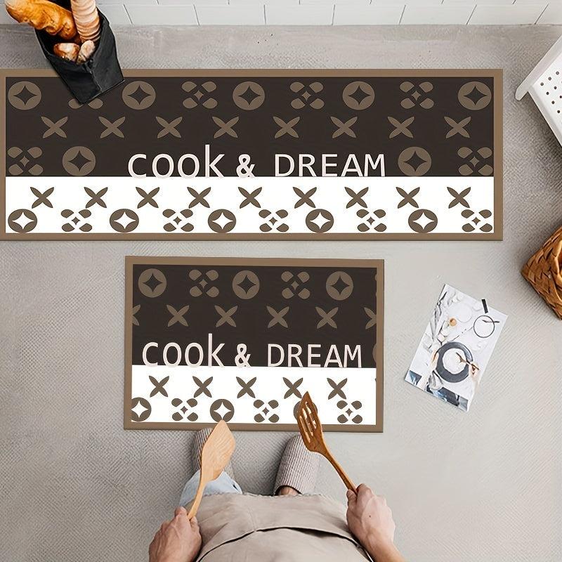 2pcs Anti Fatigue Kitchen Mat & Hallway Carpet Set