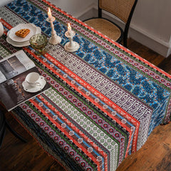 Polyester Tablecloth Ethnic Style American Table Cover Rustic Style Table Cloth