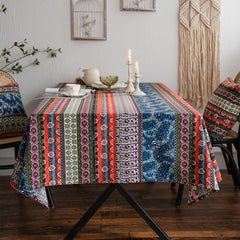 Polyester Tablecloth Ethnic Style American Table Cover Rustic Style Table Cloth