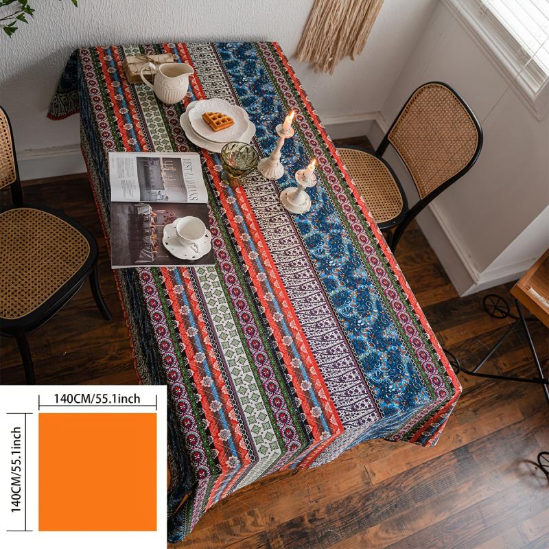 Polyester Tablecloth Ethnic Style American Table Cover Rustic Style Table Cloth