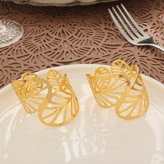 6pcs Leaf Napkin Ring Napkin Buckle For Wedding & Events