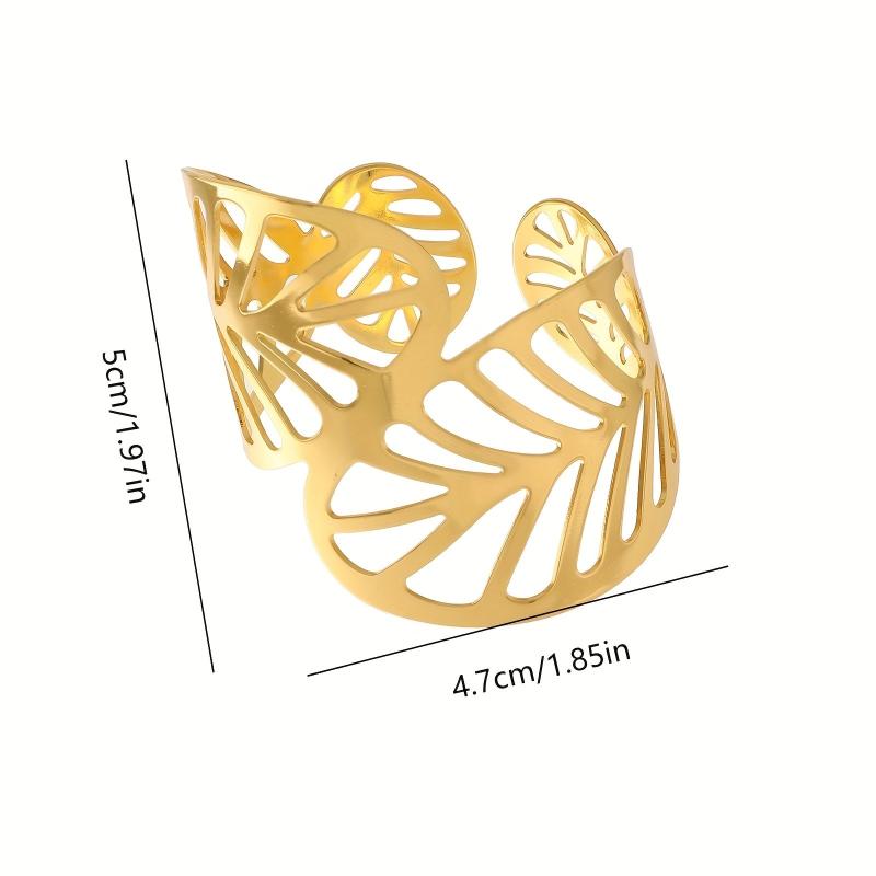 6pcs Leaf Napkin Ring Napkin Buckle For Wedding & Events