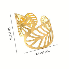 6pcs Leaf Napkin Ring Napkin Buckle For Wedding & Events