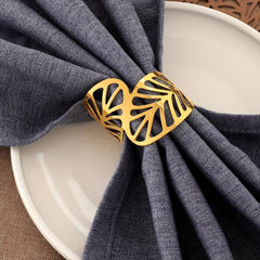 6pcs Leaf Napkin Ring Napkin Buckle For Wedding & Events