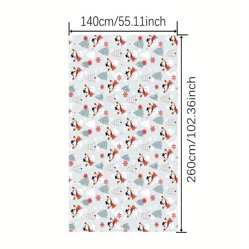 Polyester Merry Christmas Tablecloth Snowman Christmas Tree Design