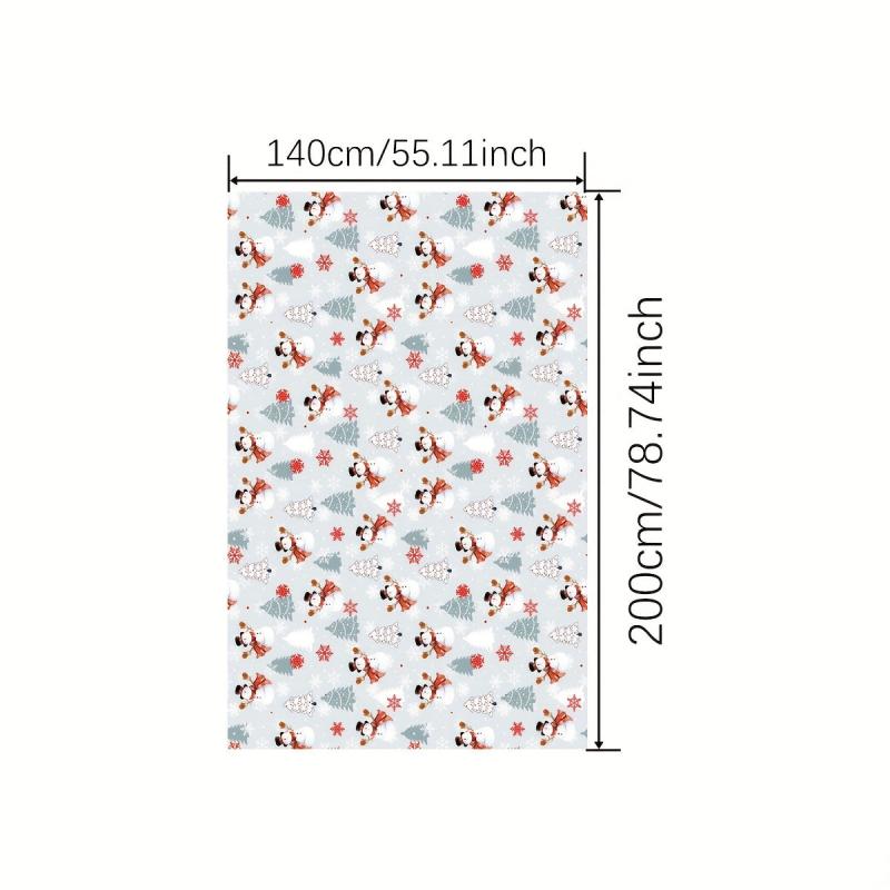 Polyester Merry Christmas Tablecloth Snowman Christmas Tree Design