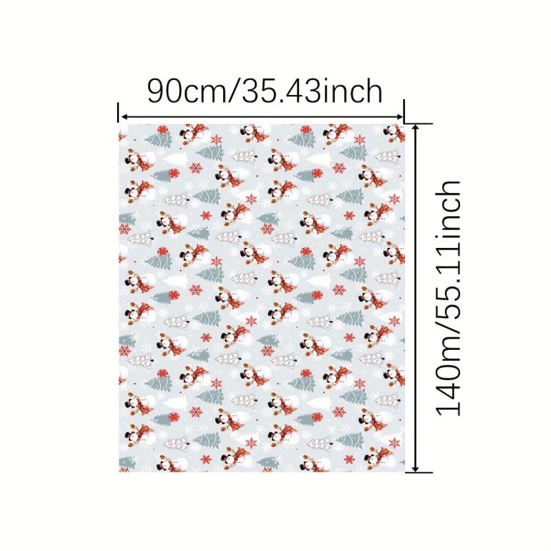 Polyester Merry Christmas Tablecloth Snowman Christmas Tree Design
