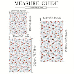 Polyester Merry Christmas Tablecloth Snowman Christmas Tree Design