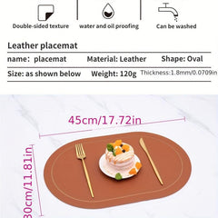 Waterproof Leather Placemat for Tea Ware and Kitchen Gadgets