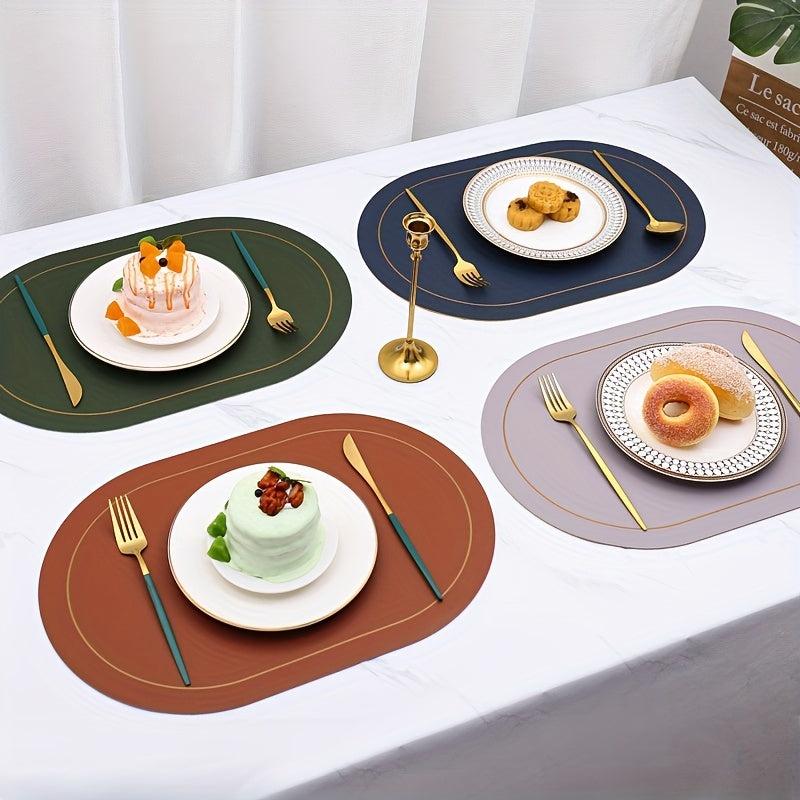 Waterproof Leather Placemat for Tea Ware and Kitchen Gadgets