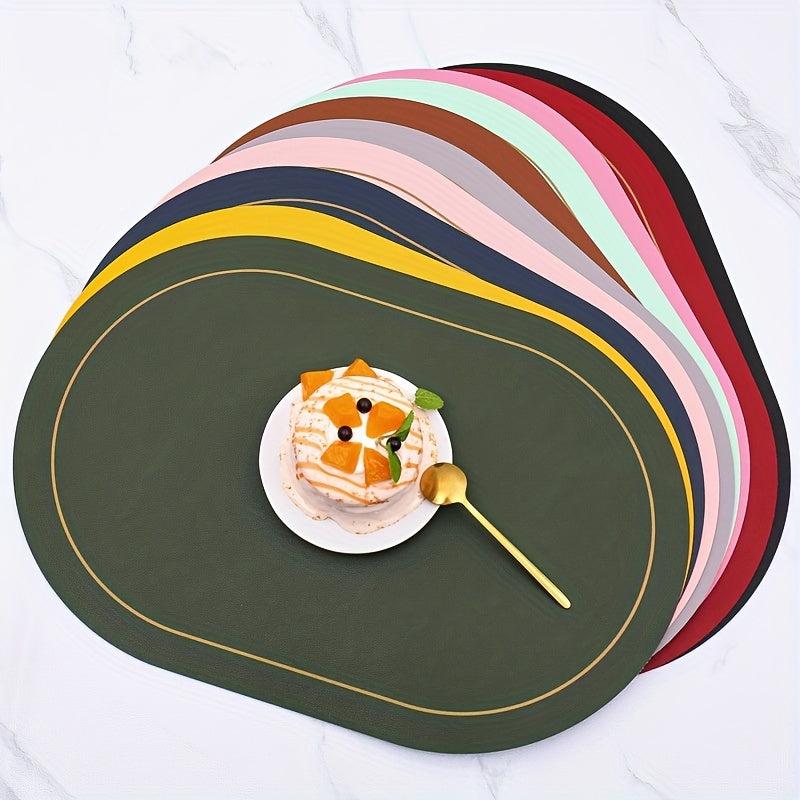 Waterproof Leather Placemat for Tea Ware and Kitchen Gadgets
