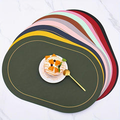Waterproof Leather Placemat for Tea Ware and Kitchen Gadgets