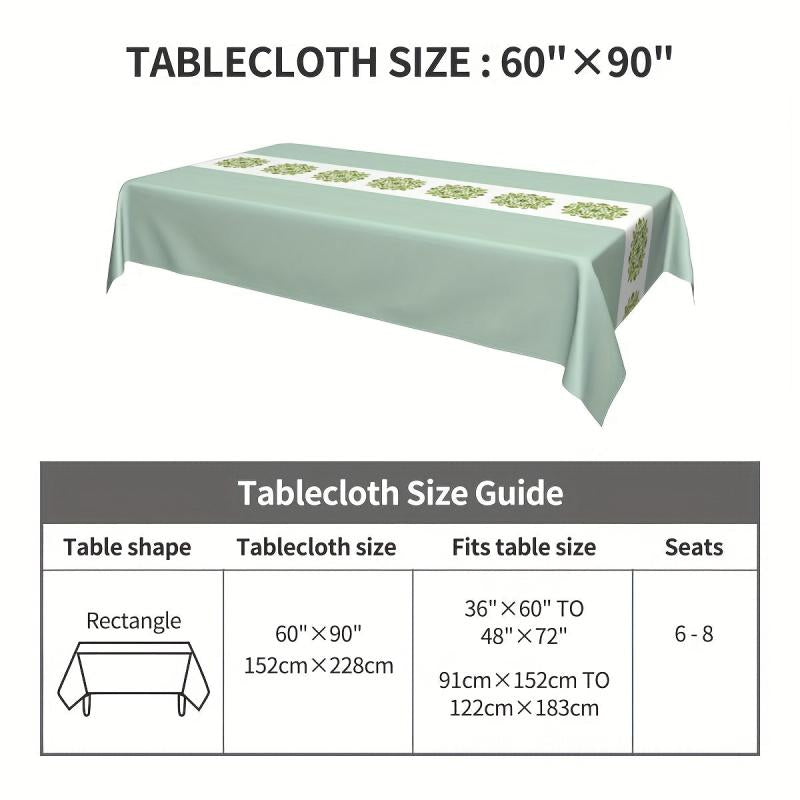 Printed Polyester Tablecloth Waterproof Rectangle Style