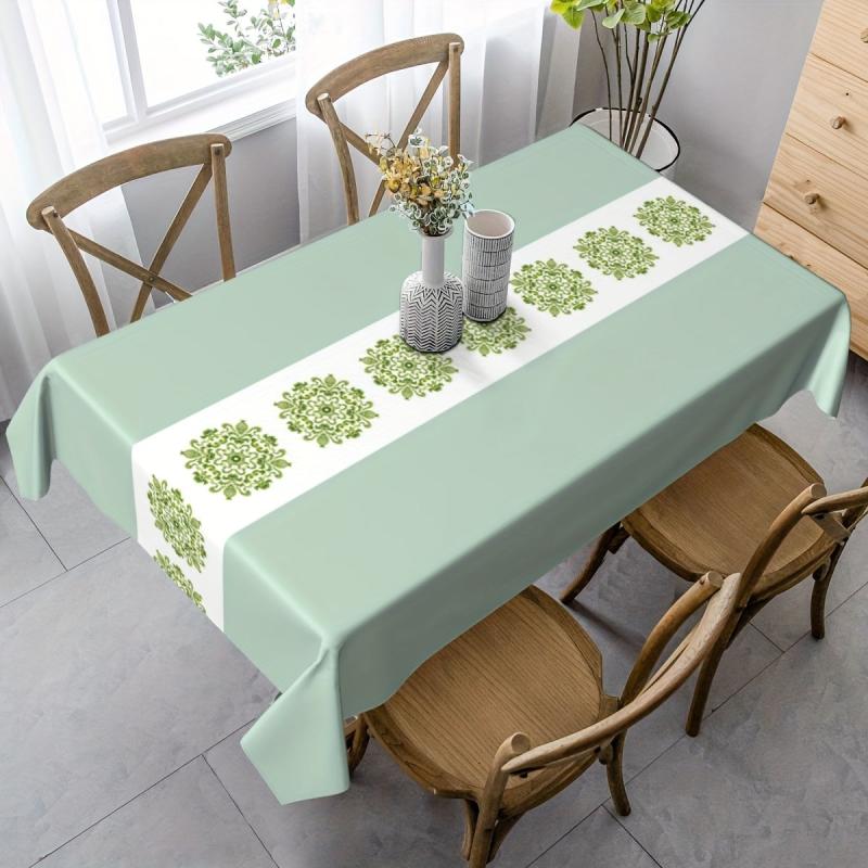 Printed Polyester Tablecloth Waterproof Rectangle Style