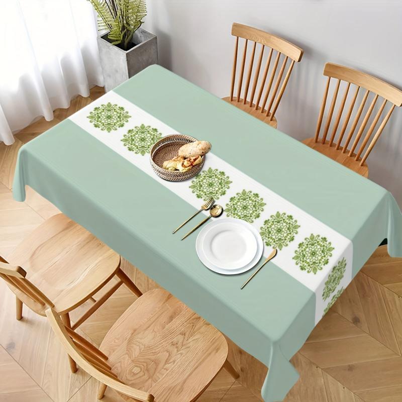 Printed Polyester Tablecloth Waterproof Rectangle Style