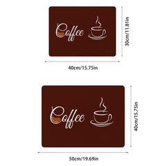 English Coffee Printed Placemat Absorbent Kitchen Drain Mat