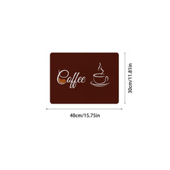 English Coffee Printed Placemat Absorbent Kitchen Drain Mat