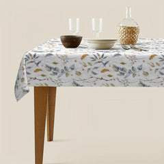 Polyester Tablecloth Waterproof Floral Pattern Long Table Cover