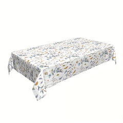Polyester Tablecloth Waterproof Floral Pattern Long Table Cover