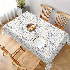 Polyester Tablecloth Waterproof Floral Pattern Long Table Cover
