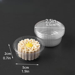 100pcs Clear Plastic Mooncake & Cupcake Trays for Snacks, Dips, Candies