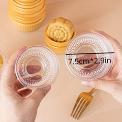 100pcs Clear Plastic Mooncake & Cupcake Trays for Snacks, Dips, Candies