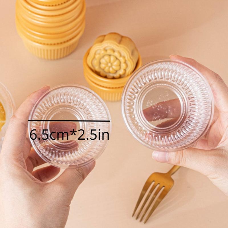 100pcs Clear Plastic Mooncake & Cupcake Trays for Snacks, Dips, Candies