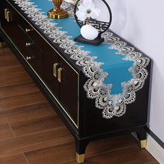 Polyester Lace Embroidered Table Runner Waterproof Holiday Decor