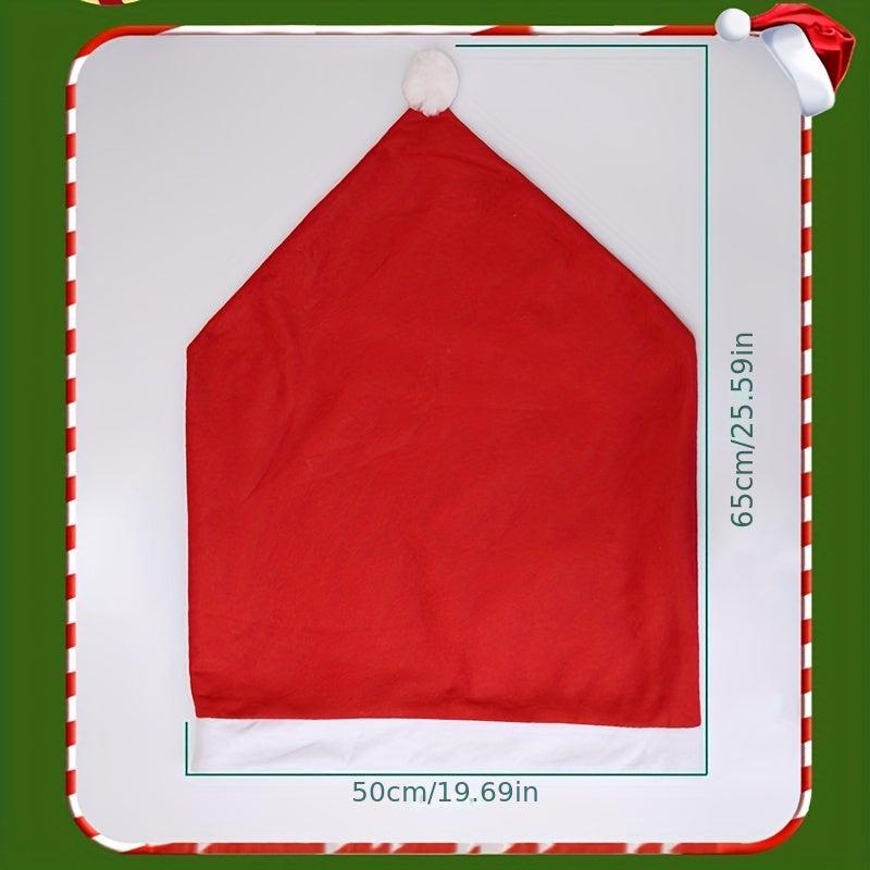 6pcs Red Non-woven Christmas Chair Cover Set