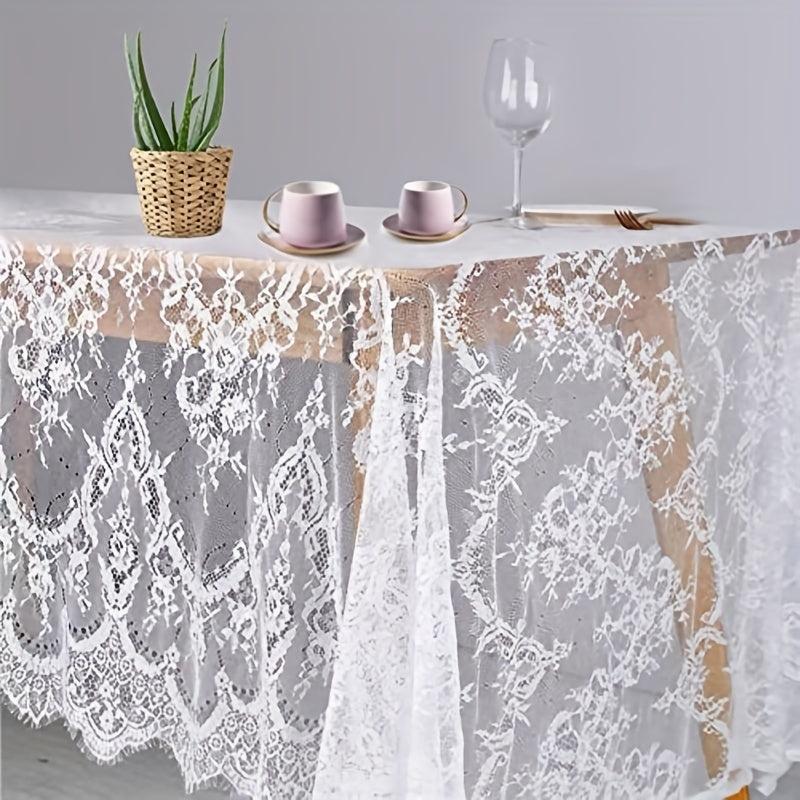 Vintage Lace Tablecloth 152x304.8cm Embroidery Anti-scalding Table Cover