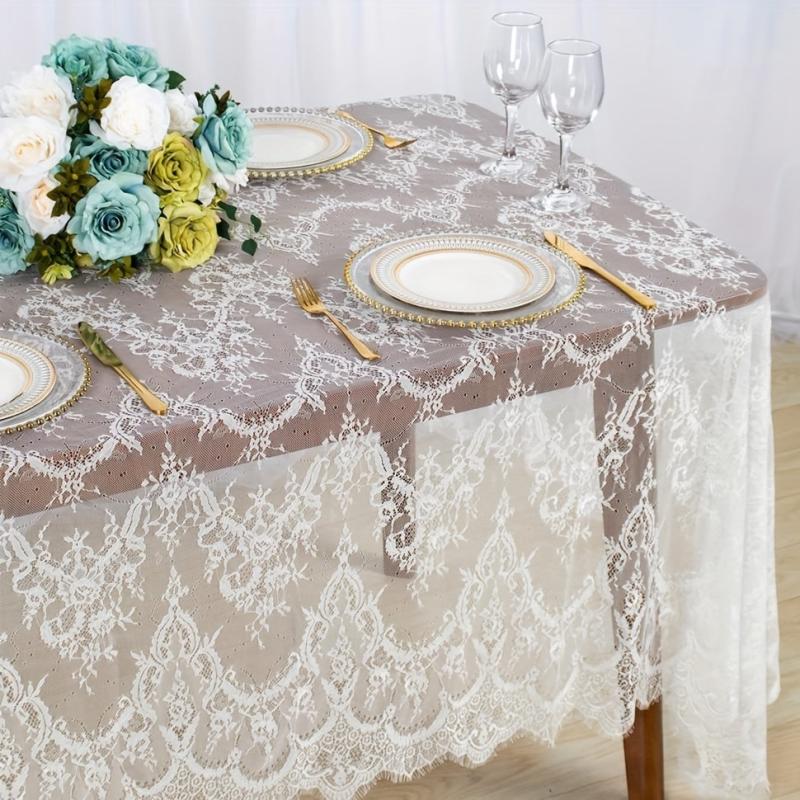 Vintage Lace Tablecloth 152x304.8cm Embroidery Anti-scalding Table Cover