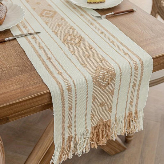 Polyester Table Runner Boho Thick Farmhouse Style Washable Table Runner