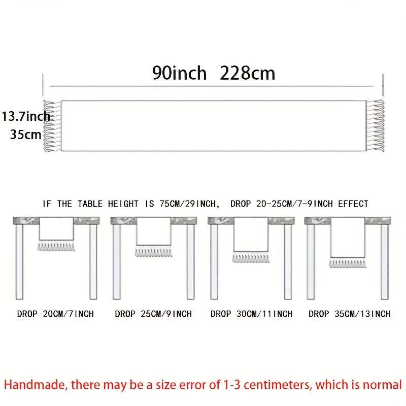 Polyester Table Runner Boho Thick Farmhouse Style Washable Table Runner