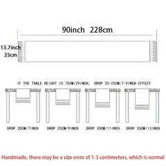 Polyester Table Runner Boho Thick Farmhouse Style Washable Table Runner