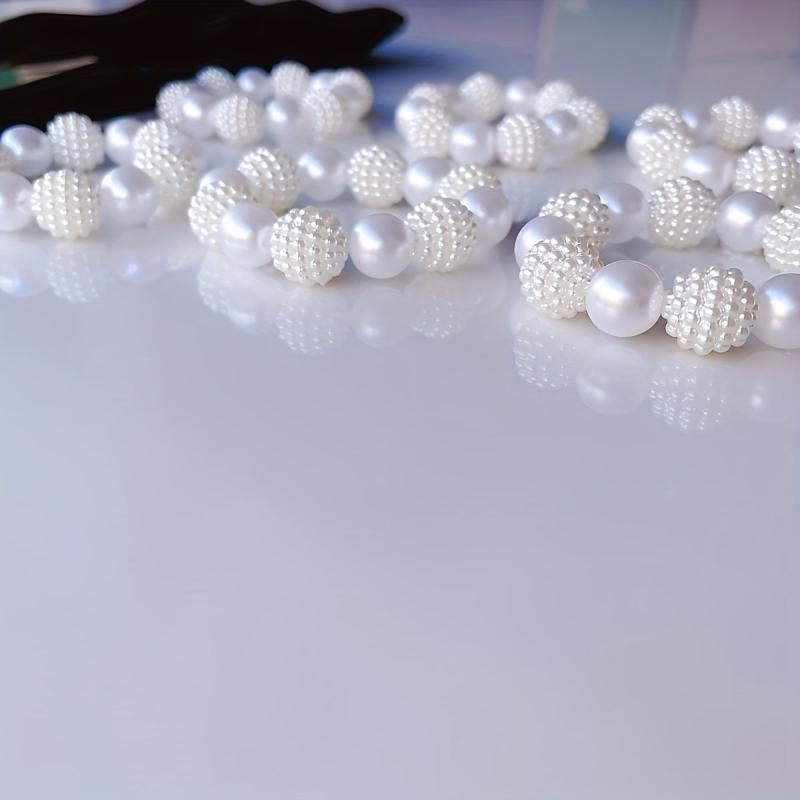 12pcs Plastic Pearl Beaded Napkin Holders for Dining Table Decor