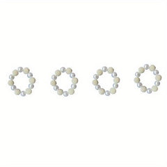 12pcs Plastic Pearl Beaded Napkin Holders for Dining Table Decor