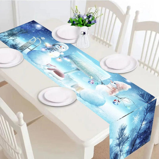 Polyester Merry Christmas Table Runner Winter Xmas Seasonal Table Cover