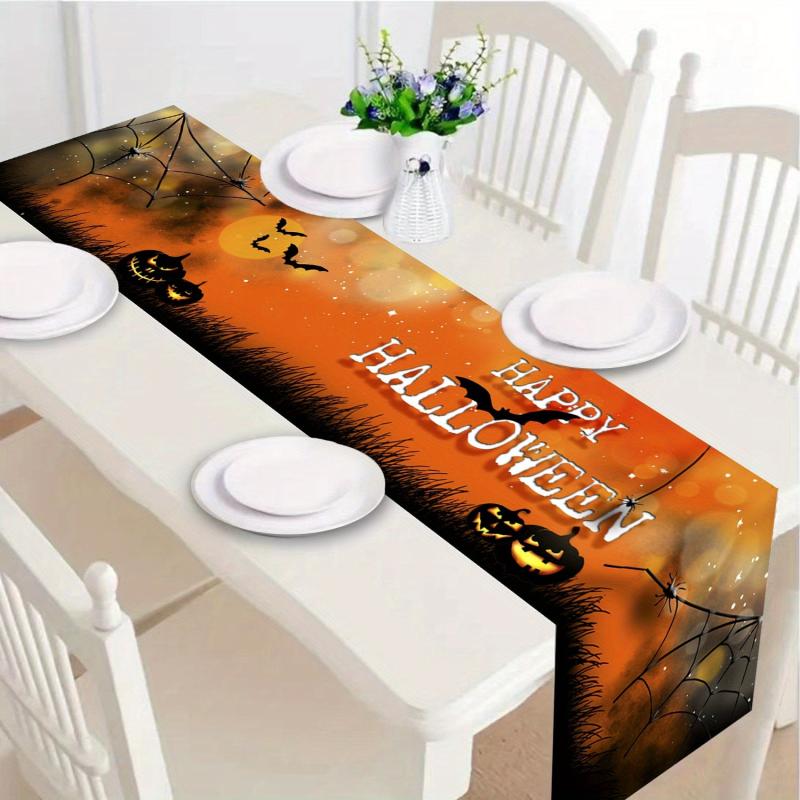 Polyester Halloween Pumpkin Horror Castle Table Runner