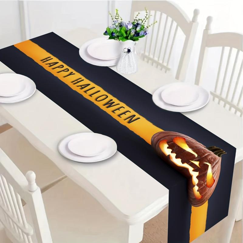 Polyester Halloween Pumpkin Horror Castle Table Runner